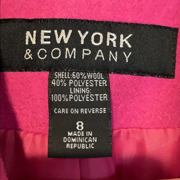 New York & Company PINK Pea Coat - Picture 2 of 5
